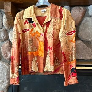 Florissant Artistic Multicolor Silk Jacket, Size S